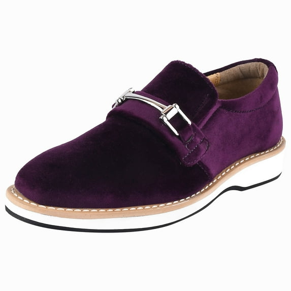LIBERTYZENO Little & Big Boys Soft Velvet Casual Slip On Shoes Walking Boy Kids Shoes, Purple