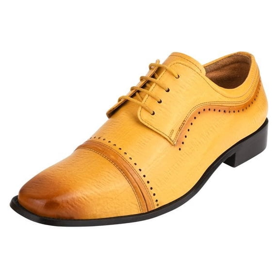 LIBERTYZENO Men Oxford Style Adult Dress Shoes Mustard 10