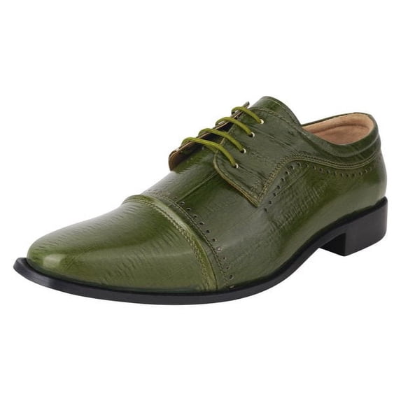 LIBERTYZENO Men Oxford Style Adult Dress Shoes Olive 10