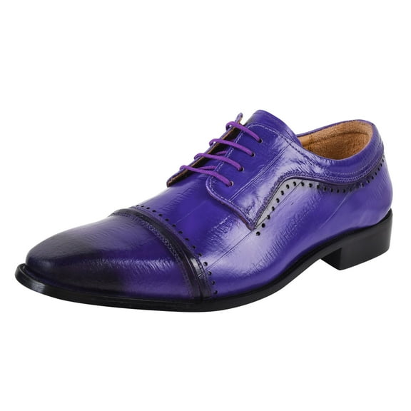 LIBERTYZENO Men Oxford Style Adult Dress Shoes Purple 8.5