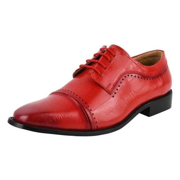 LIBERTYZENO Men Oxford Style Adult Dress Shoes Red 10.5