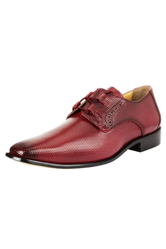 Men's Classic Formal Oxford Shoes Lace up Leather Dress Shoes, Burgundy