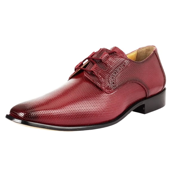 LIBERTYZENO Men's Classic Formal Oxford Shoes Lace up Leather Dress Shoes, Burgundy