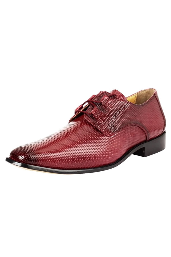 Men's Classic Formal Oxford Shoes Lace up Leather Dress Shoes, Burgundy