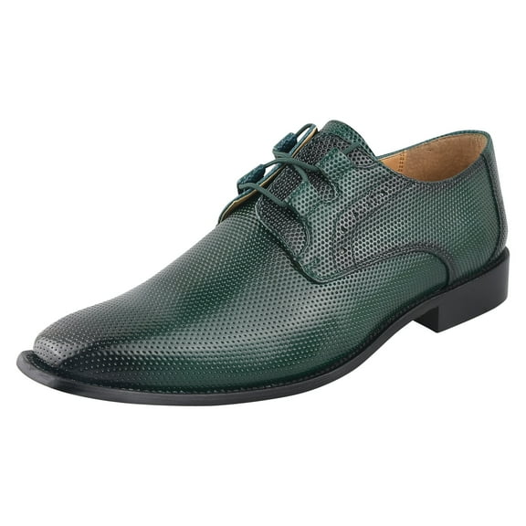 LIBERTYZENO Men's Classic Formal Oxford Shoes Lace up Leather Dress Shoes, Green