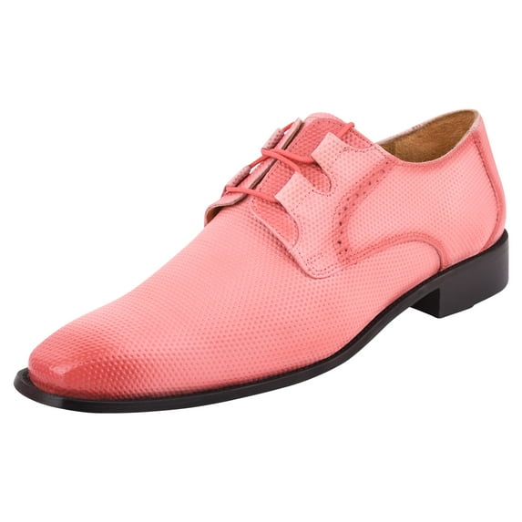 LIBERTYZENO Men's Classic Formal Oxford Shoes Lace up Leather Dress Shoes, Pink