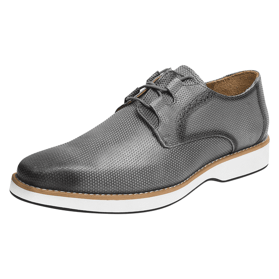 LIBERTYZENO Men's Classic formal Oxford Shoes Casual Lace Up Leather Dress Shoes, Grey