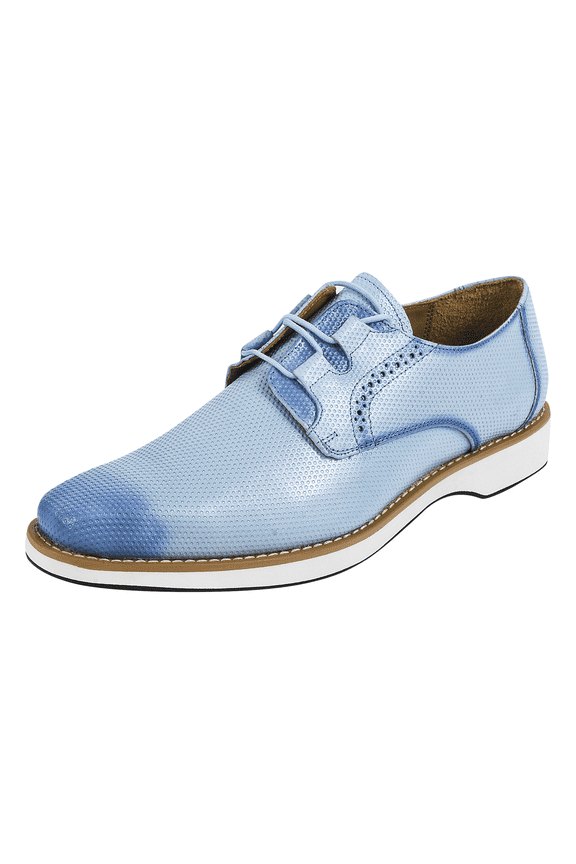 Men's Classic formal Oxford Shoes Casual Lace Up Leather Dress Shoes, P.Blue