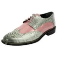 thumbnail image 1 of LIBERTYZENO Men's Leather Oxford Dress Shoes, Gray/Pink, 9, 1 of 6