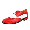 thumbnail image 1 of LIBERTYZENO Men's Leather Oxford Dress Shoes, Red/White, 10.5, 1 of 7