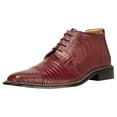 thumbnail image 1 of LIBERTYZENO Mens Ankle Boots Genuine Leather Lizard Print Dress Shoes, Burgundy, 1 of 8