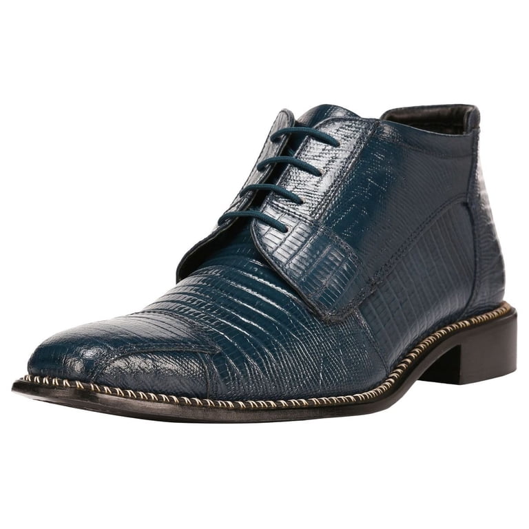 LIBERTYZENO Mens Ankle Boots Genuine Leather Lizard Print  display picture 3