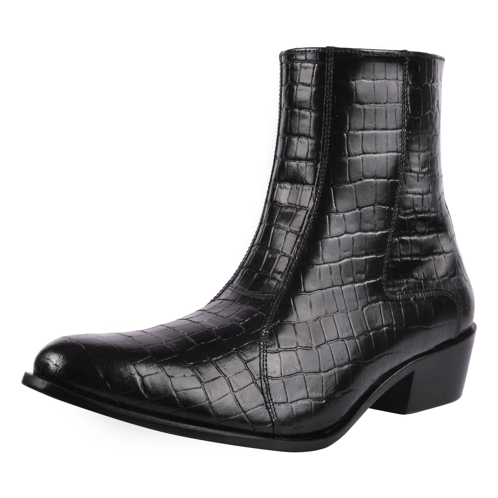 Mens D'Italo 6832 Leather Side Zip Cuban Heel Dress / Casual Boots Light  Brown | eBay