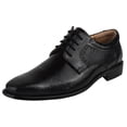 thumbnail image 1 of LIBERTYZENO Mens Classic Eel Print Genuine Leather Formal Oxford Shoes, Black, 1 of 7
