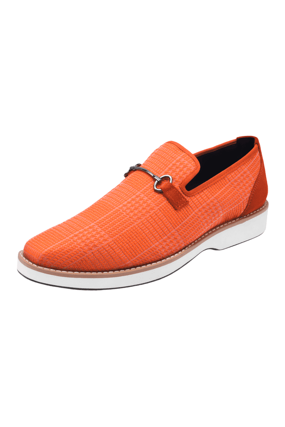 Mens Classic Formal Shoes Slip On Loafers, Orange