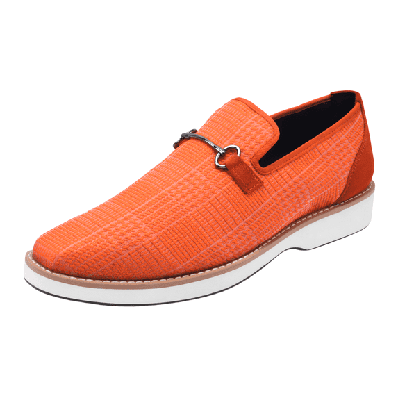 LIBERTYZENO Mens Classic Formal Shoes Slip On Loafers, Orange