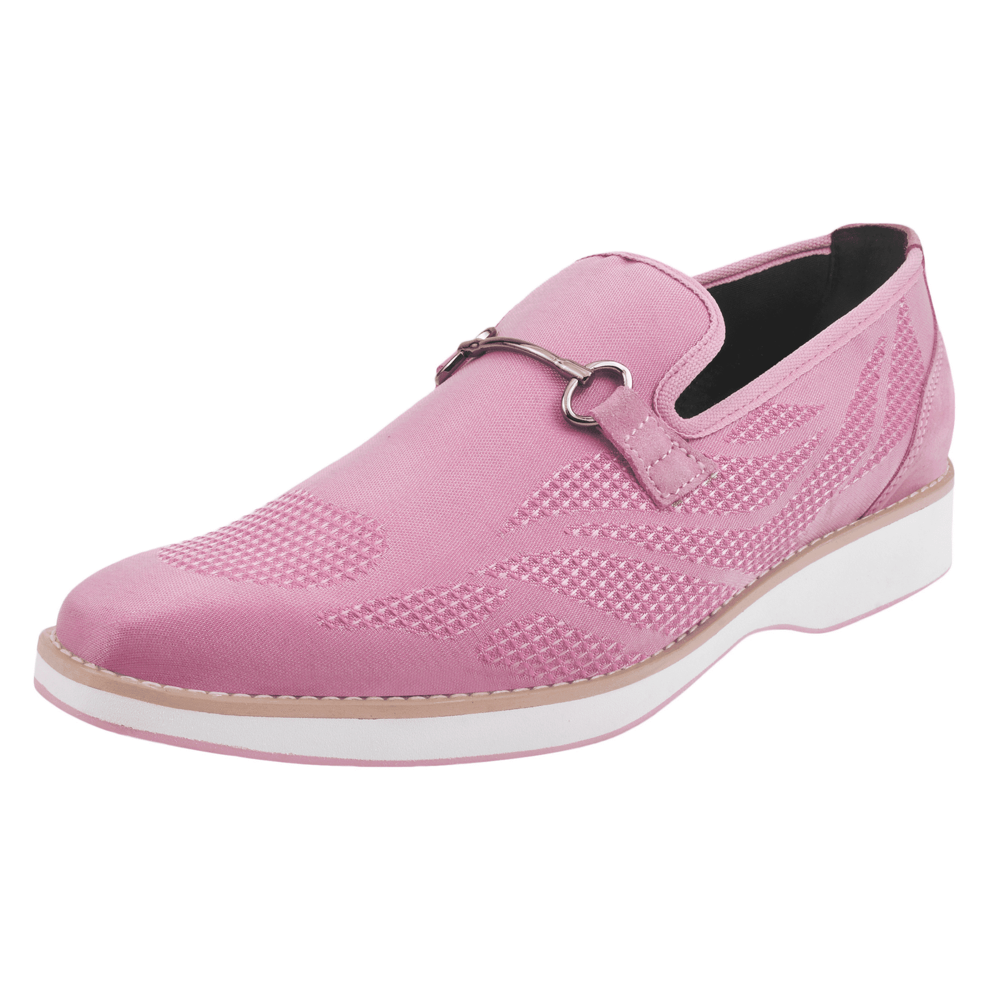 LIBERTYZENO Mens Classic Formal Shoes Slip On Loafers, Pink  display picture 3