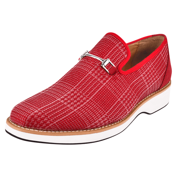 LIBERTYZENO Mens Classic Formal Shoes Slip On Loafers, Red 9.5
