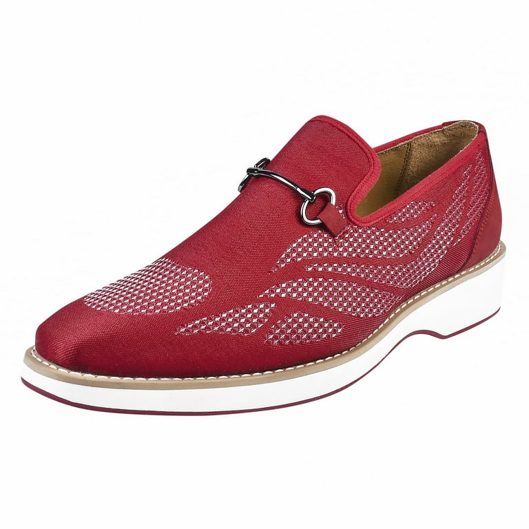 LIBERTYZENO Mens Classic Formal Shoes Slip On Loafers, Red  display picture 3