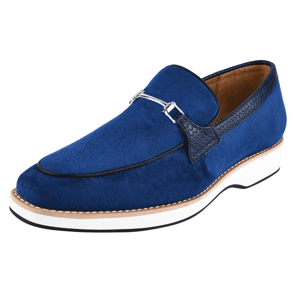 LIBERTYZENO Mens Classic Formal Slip On Loafers, Navy