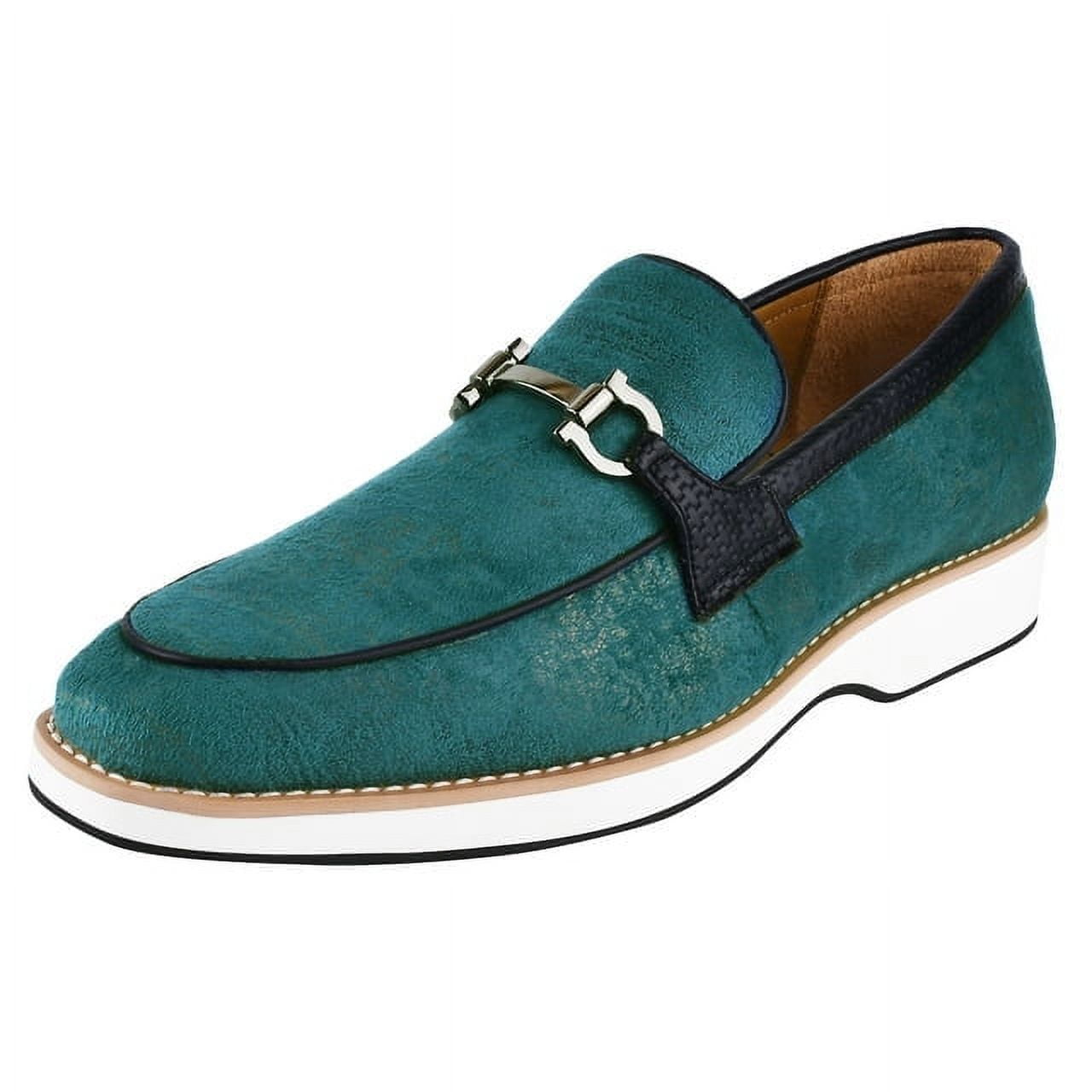 LIBERTYZENO Mens Classic Formal Slip On Loafers Teal Walmart
