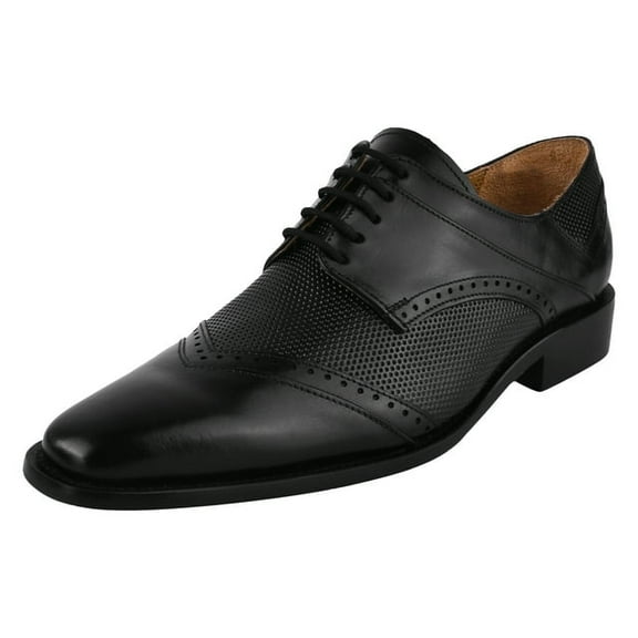 LIBERTYZENO Mens Classic Leather Formal Oxford Shoes, Black