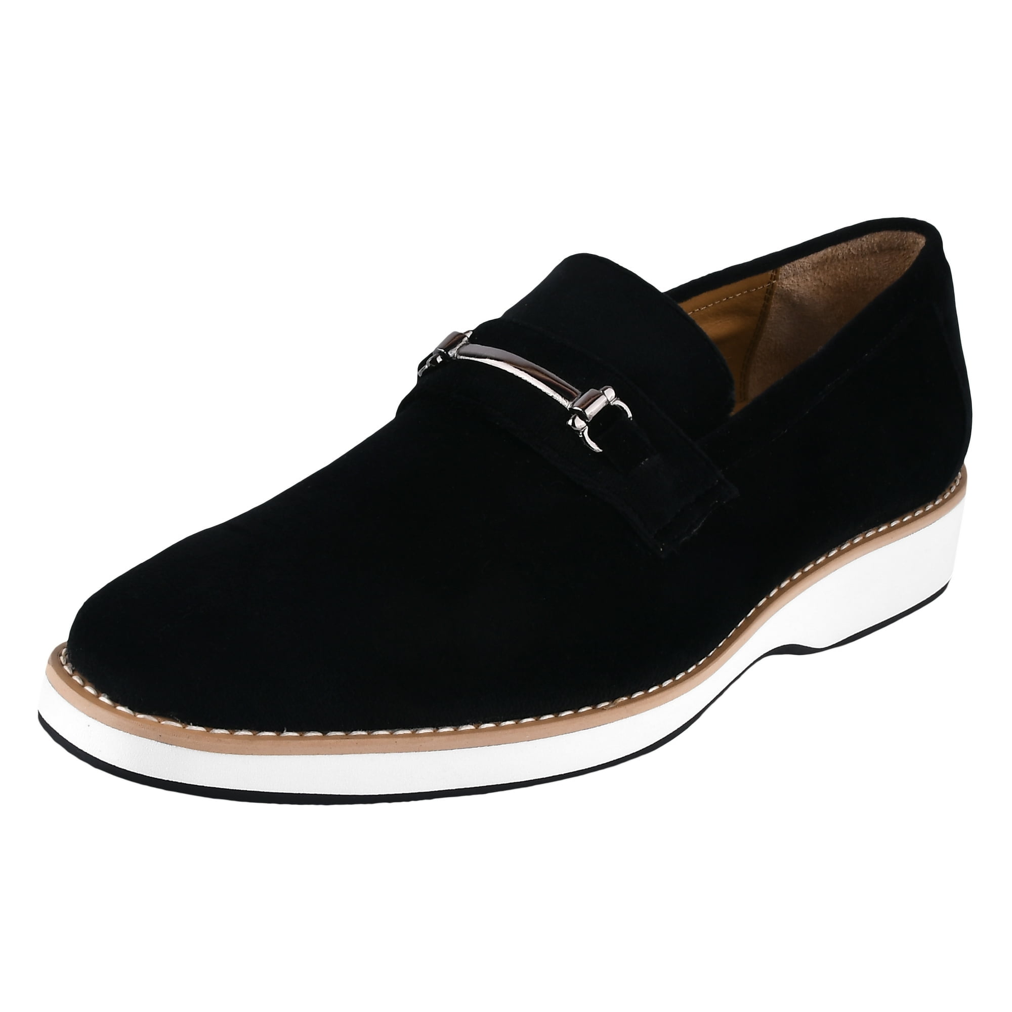 LIBERTYZENO Mens Classic Velvet slip on Loafer Shoes Black  display picture 1