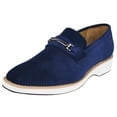 thumbnail image 1 of LIBERTYZENO Mens Classic Velvet slip on Loafer Shoes Navy, 1 of 8