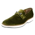 thumbnail image 1 of LIBERTYZENO Mens Classic Velvet slip on Loafer Shoes Olive, 1 of 8