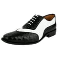 thumbnail image 1 of LIBERTYZENO Mens Finest Leather Lace Up Oxford Dress Shoe Ostrich Print Wedding Shoes 10, 1 of 8