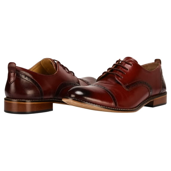 LIBERTYZENO Mens Formal Leather Oxford Style Dress Shoes, Brown