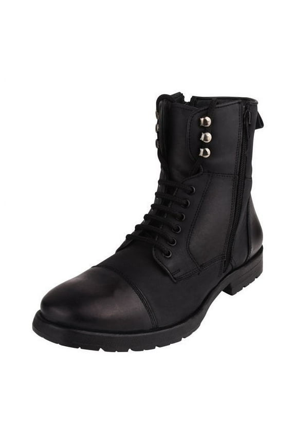 Mens Genuine Cow Leather Winter Boots, Black