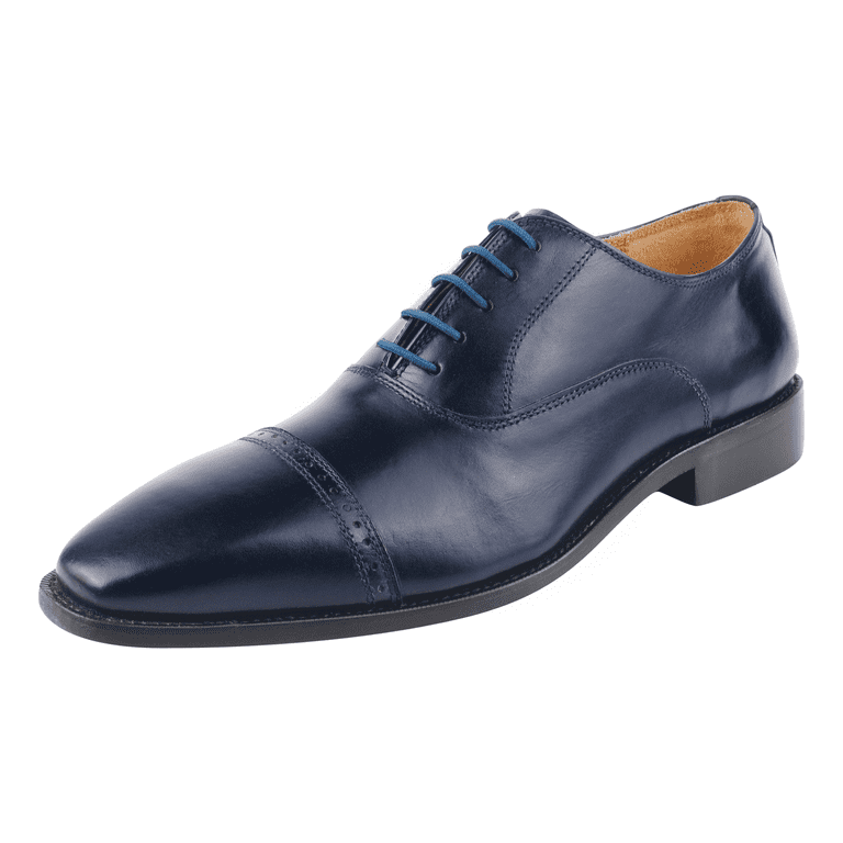 LIBERTYZENO Mens Genuine Leather Formal Oxford Shoes, Navy  display picture 3