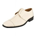 thumbnail image 1 of LIBERTYZENO Mens Genuine Leather Male Oxford Style Lace Up Dress Shoes, Cream, 1 of 8