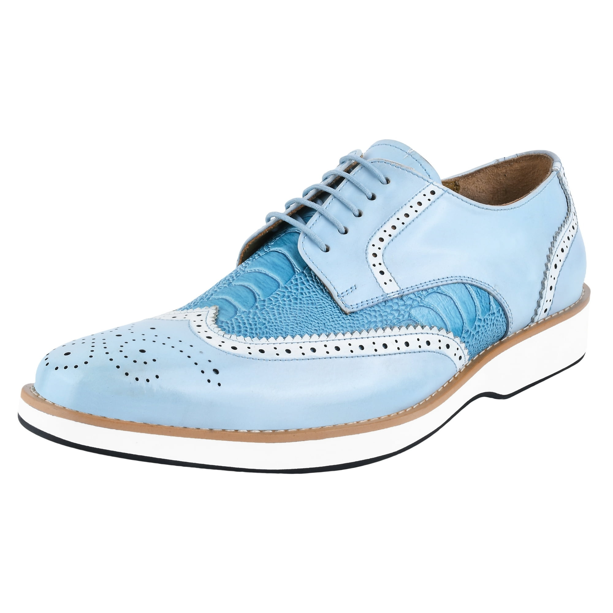 LIBERTYZENO Mens Leather Casual Sneakers Shoes, Blue - Walmart