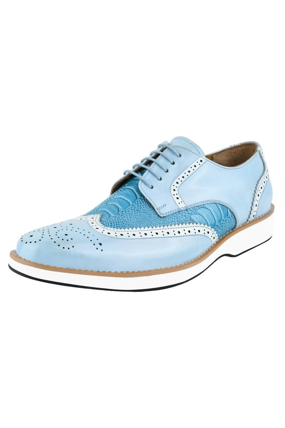 Mens Leather Casual Sneakers Shoes, Blue