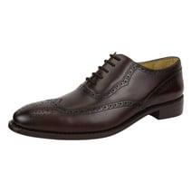 LIBERTYZENO Mens Leather Formal Shoes Mens Oxford Dress Shoes, Brown