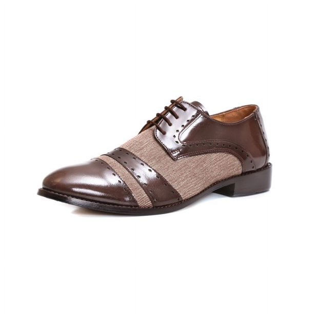 Route21 Scarpe Formali Gibson In Pelle Scamosciata - Brogue Classiche Con Lacci - Suola In Pelle, Tacco Piatto 2cm
