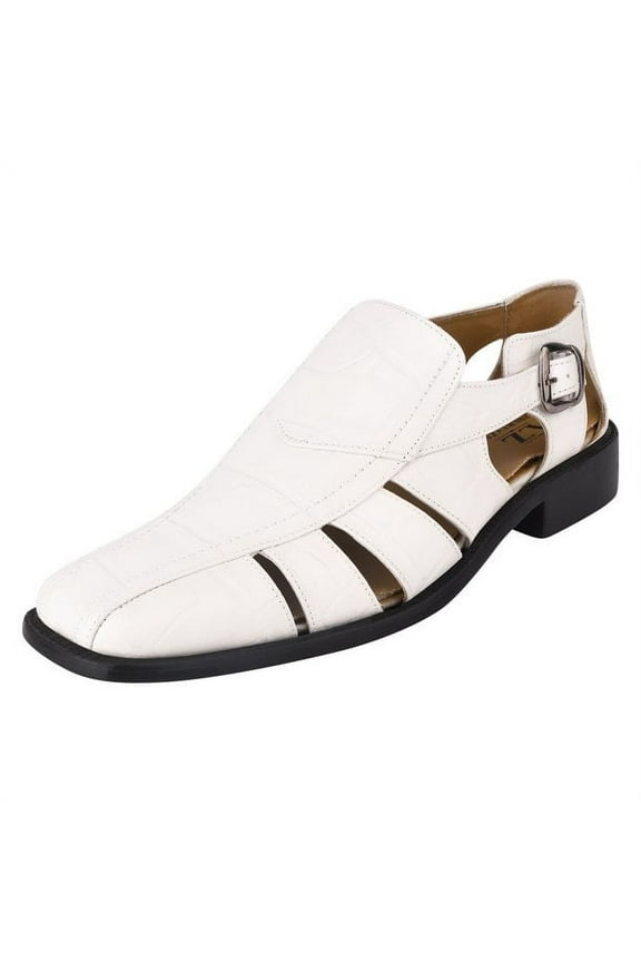 Mens Outdoor Sport Fisherman Sandal Shoe, White, 9.5