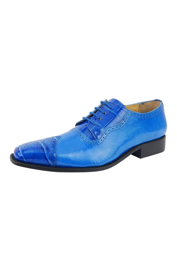 Mens Oxford Dress Shoes Hornback Print Male