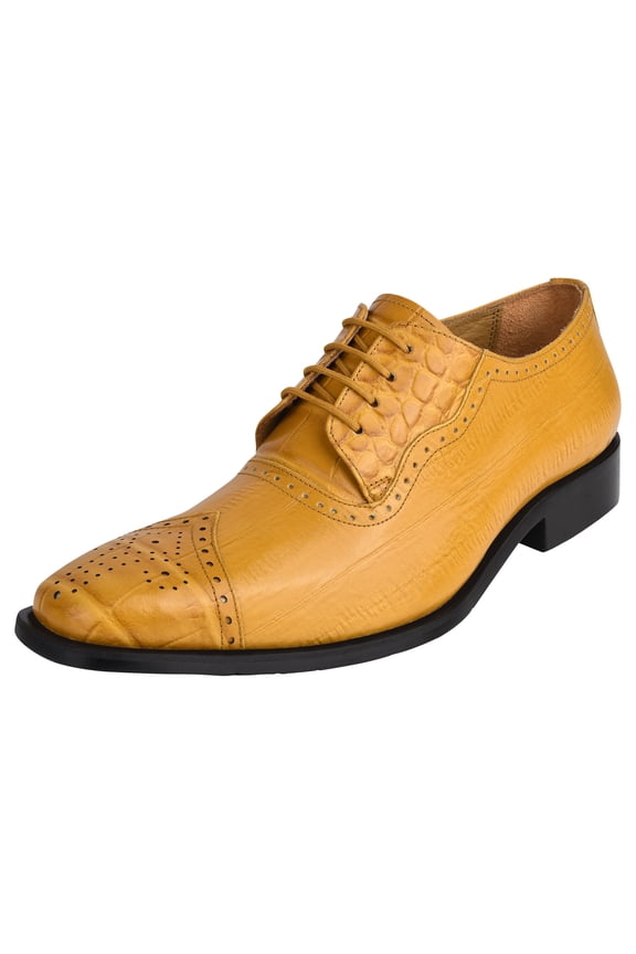 Mens Oxford Dress Shoes Hornback Print Male