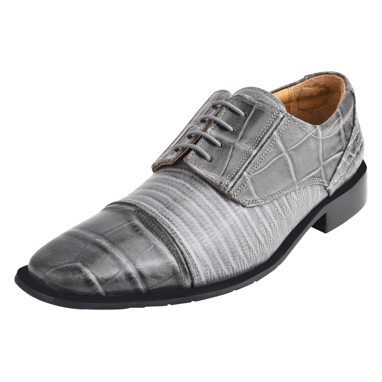 LIBERTYZENO Mens Grey Lace-Up Shoes LIBERTYZENO Mens Textile And Suede Leather Lace-Up Casual  main image 3