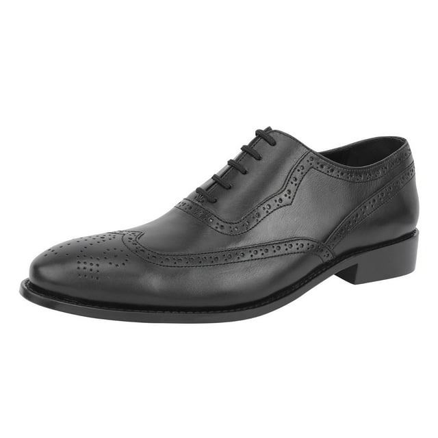 LIBERTYZENO Mens Oxford Leather Formal Dress Shoes, Black