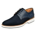 thumbnail image 1 of LIBERTYZENO Mens Casual Shoes Textile And Lizard Print Leather Lace-Up Oxford Casual Shoes For Mens Gutta Navy 10.5, 1 of 8