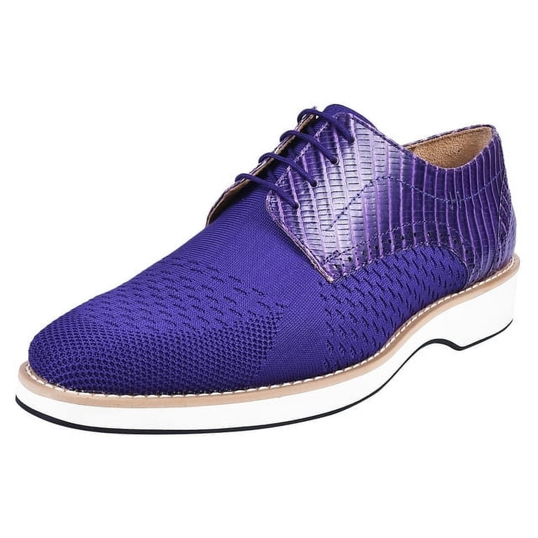LIBERTYZENO Men\'s Purple Lace-Up Shoes LIBERTYZENO Mens Genuine Leather Male Oxford Style Lace Up  main image 2