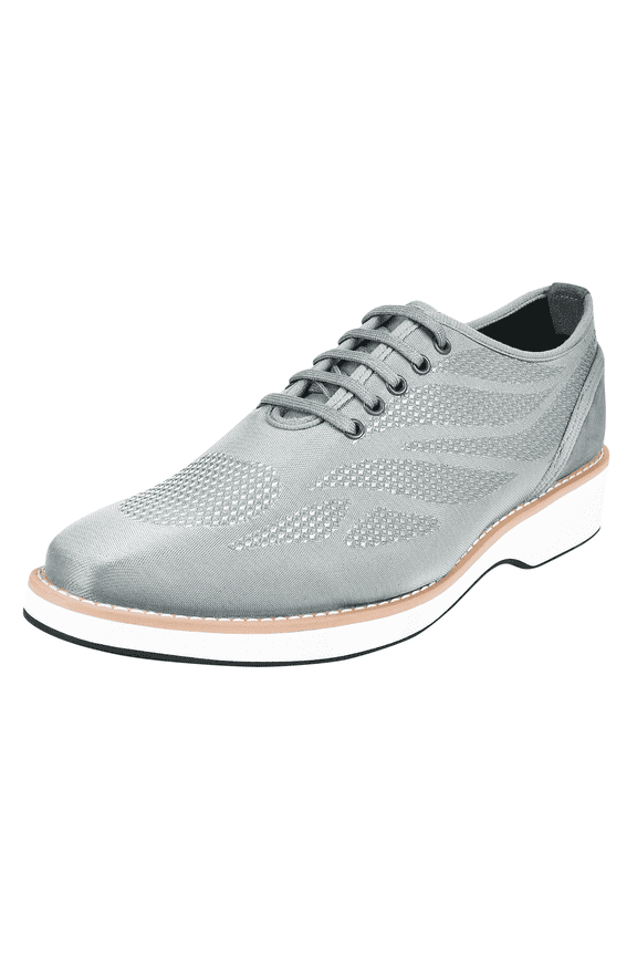 Mens Casual Shoes Textile And Suede Leather Lace-Up Oxford Casual Shoes For Mens Lava Gray 11