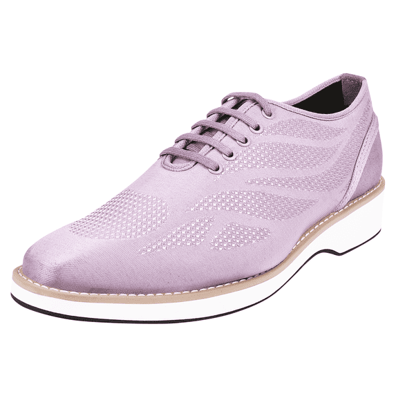 LIBERTYZENO Mens Casual Shoes Textile And Suede Leather Lace-Up Oxford Casual Shoes For Mens Lava Lilac 11