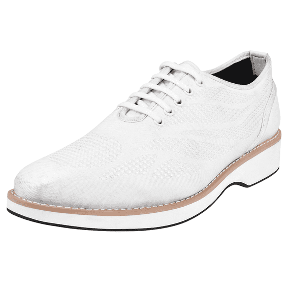 LIBERTYZENO Mens Casual Shoes Textile And Suede Leather Lace-Up Oxford Casual Shoes For Mens Lava White 9.5