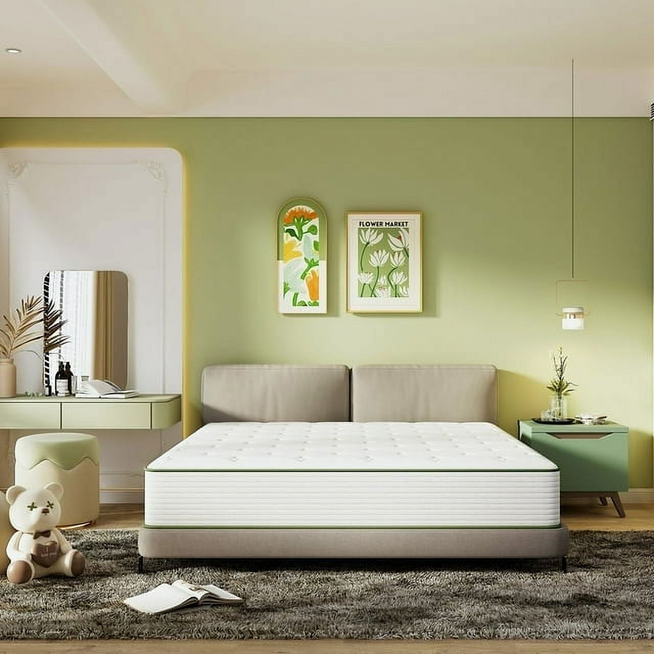 LIBORIA Queen Size Mattresses, 10'' Gel Memory Foam Hybrid Queen