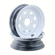 LIBRA 12 x 4 Trailer Wheels 4 Lug on 4 Bolt Pattern White Spoke, Set 2-17026